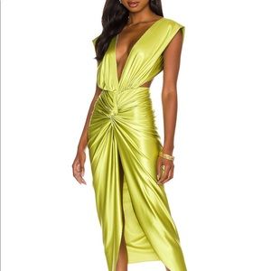 Baobab Mia green backless midi dress